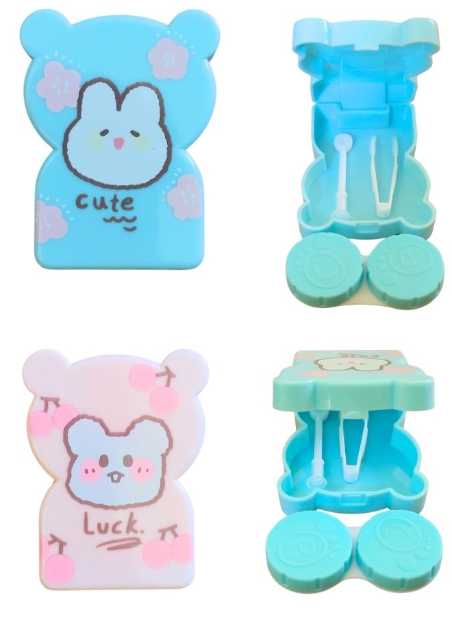 Happy Home Set of 1 Lens Case and Lens Tweezers and 2 Eye Case Multicolor Plastic  - Image 2