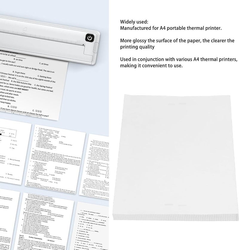 Tnfeeon 100 Sheets A4 Thermal Printer Paper, Premium Printing Large Quantity Multipurpose Quick Dry Long Term Retention Paper - Image 5