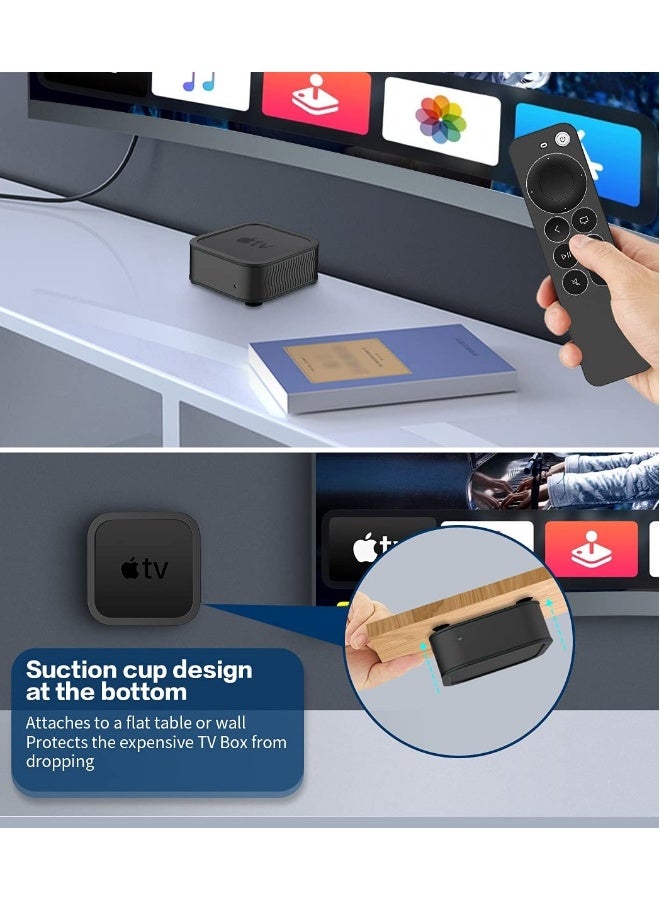 غطاء سيليكون لجهاز Apple TV 4K مع غطاء سيليكون لجهاز التحكم عن بُعد Siri 2021، مع حافظة لجهاز Apple TV 4K 2021 مقاومة للصدمات والانزلاق والسقوط. - Image 5