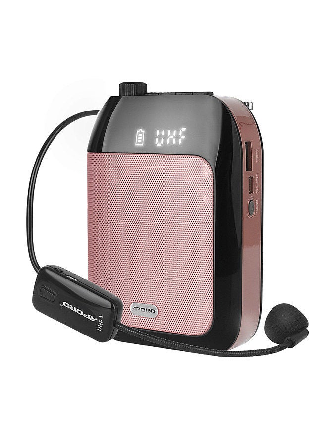 Generic Portable Voice Speaker Amplifier for Teachers with Wireless Microphone Headset Waistband Rechargeable Personal BT Speaker Support Music Recording FM Radio  - Image 1