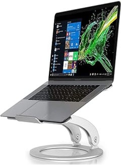 JZBRAIN Adjustable Laptop Stand, Portable Computer Stand for 15.6inch Laptops, Ergonomic Laptop Stand for Desk, Foldable Laptop Holder Suitable for 10-15.6inch Laptops - Silver