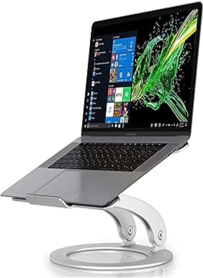 Generic - JZBRAIN Adjustable Laptop Stand, Portable Computer Stand for 15.6inch Laptops, Ergonomic Laptop Stand for Desk, Foldable Laptop Holder Suitable for 10-15.6inch Laptops - Silver - Image 1