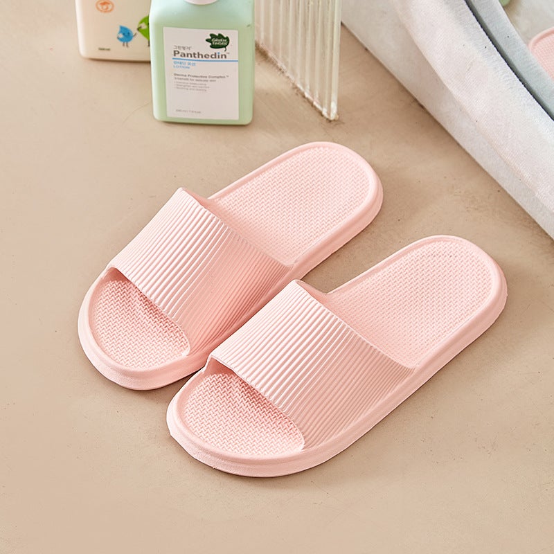 Solid Color Non-Slip Summer Slippers for Hotel, Home & Bath - Simple Design for Couples