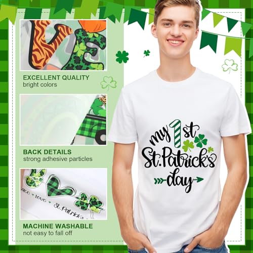 Tellingyou 36 Sheets St. Patrick's Day Iron on Transfers St. Patrick's Day Patches Vinyl Iron on Shamrock Patch Embroidered Applique for T Shirt Jacket Pillow Covers Backpack Hoodies DIY Decorations - Image 3