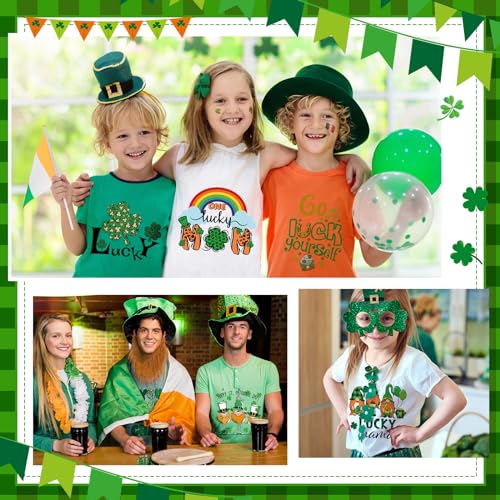 Tellingyou 36 Sheets St. Patrick's Day Iron on Transfers St. Patrick's Day Patches Vinyl Iron on Shamrock Patch Embroidered Applique for T Shirt Jacket Pillow Covers Backpack Hoodies DIY Decorations - Image 5