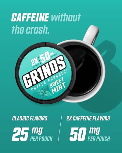 Grinds Coffee Pouches | All-in-One 11 Can Variety Pack |Wintergreen, Double Mocha, Root Beer, Sweet Mint, Vanilla, Caramel, Orange Citrus, Espresso Double Shot, Cinnamon Roll, New Orleans, & Spearmint - Image 3