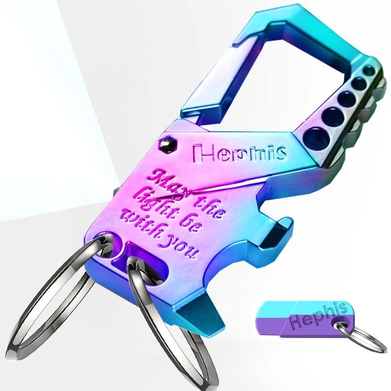 Hephis Heavy Duty Key Chain Bottle Opener,Carabiner Car Key Chains for Men and Womenï¼ˆMulticolorï¼‰ - Image 1