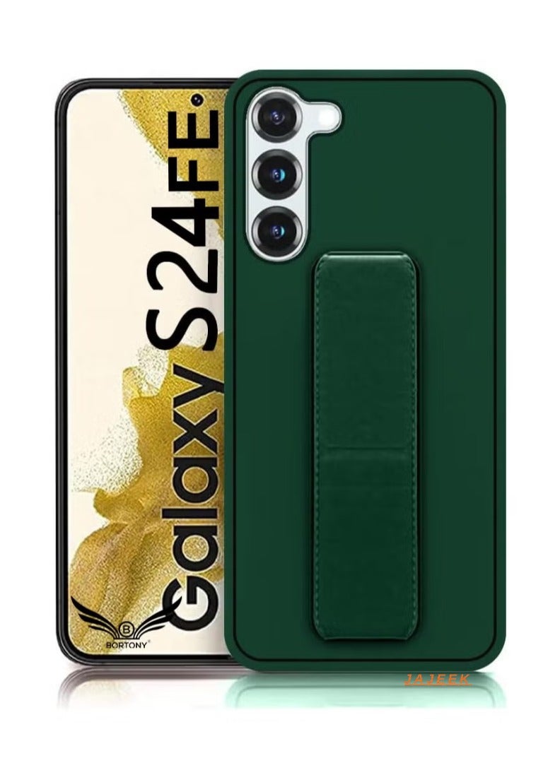 JAJEEK Samsung Galaxy S24 FE Case Cover – Magnetic Car Holder, Silicone Grip, Horizontal & Vertical Kickstand, Wrist Strap, Full Protection Case for Galaxy S24 FE - Image 1