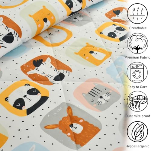 FRESH FROM LOOM Summer Collection Microfiber Single Bed Blanket for Kids | Cartoon Printed Dohar for Kids Boy & Girls | Soft Children Comforters | Summer Blanket (60x90 in | Panda Cream) | TC - 144 - Image 4