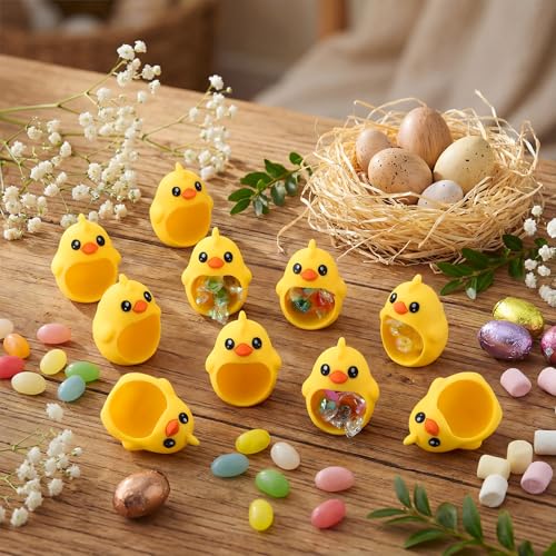 Willinglong 24 Pcs Chicken Candy Holder Yellow Chick Chocolate Package Party Supplies Party Gift Filler Chicken Greeting Candy Holder for School Cookie Sweets Parties Favor - Image 3
