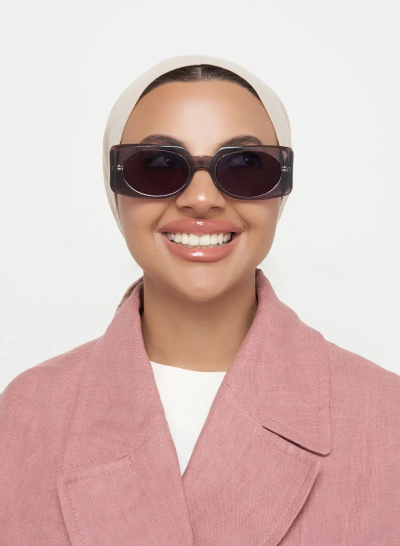 30Sundays Piper,Women Sunglasses, Rectangle Sunglasses, UV Protection: UV400 (Grey,Purple)