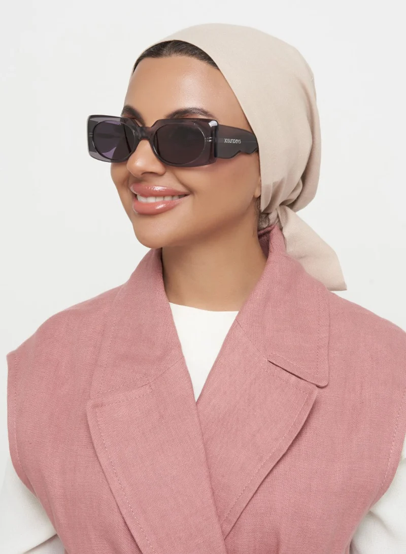 30Sundays Piper,Women Sunglasses, Rectangle Sunglasses, UV Protection: UV400 (Grey,Purple)