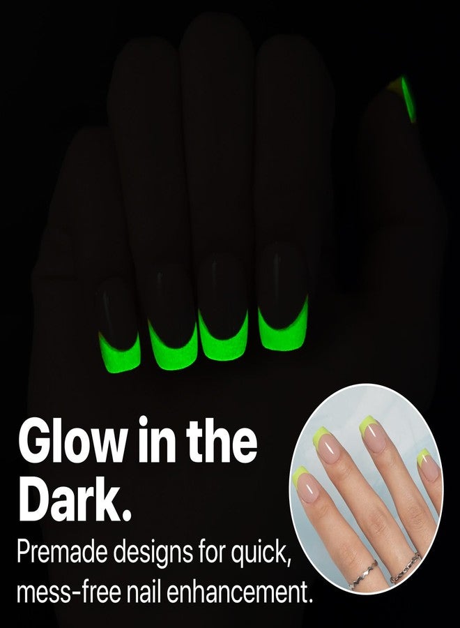 SXC Cosmetics X-Pro Tips French Tip Press On Nails - Bright Pastel Glow in the Dark Series (GLOW113KIT-XS Square) - Image 2