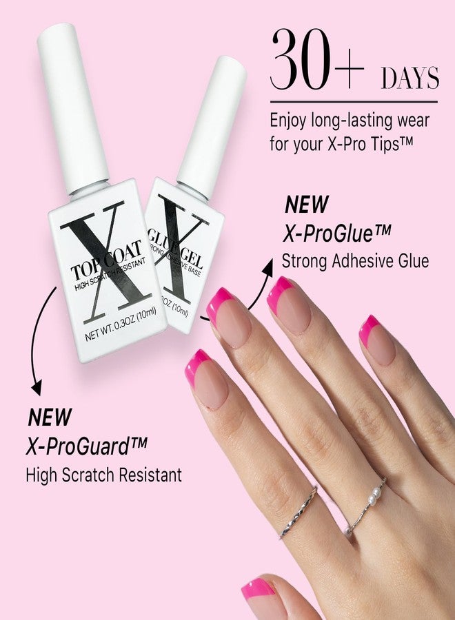 SXC Cosmetics X-Pro Tips French Tip Press On Nails - Bright Pastel Glow in the Dark Series (GLOW113KIT-XS Square) - Image 5