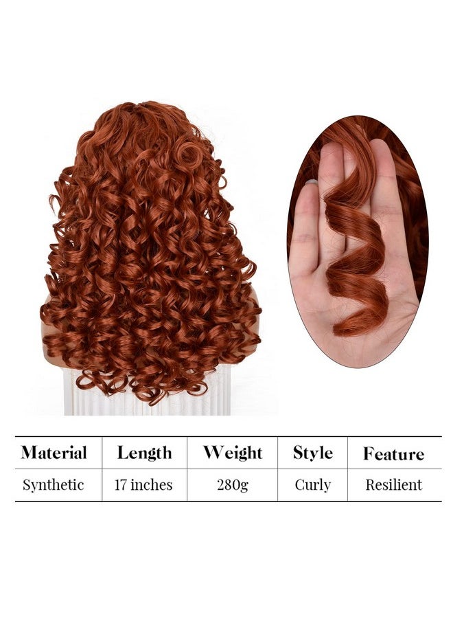 ANNISOUL - Copper Curly Wigs For Black Women Long Curly Afro Wig With Bangs For Women Big Bouncy Fluffy Synthetic Fiber Glueless Hair For Cosplay And Daily - Image 1