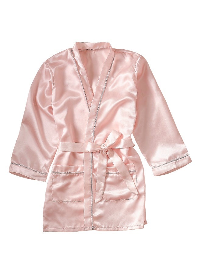 Ginger Ray Pink Satin Embroidered Dressing Gown - 7-9Yrs - Image 2