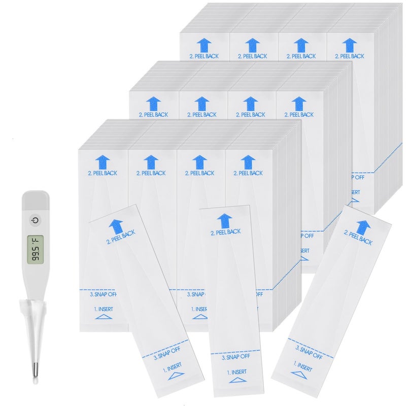 SenseYo 200 Pcs Disposable Digital Thermometer Probe Covers Sleeve Clear Temperature Sheath Sleeves Cover for Oral Armpit Rectal Thermometer