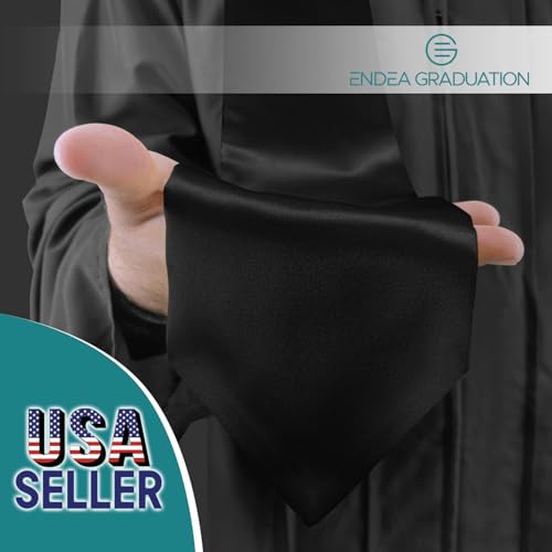 Endea Graduation Endea Black Graduation Stole - Plain Color, Unisex, 62" Graduation Sash (Black) - Image 2