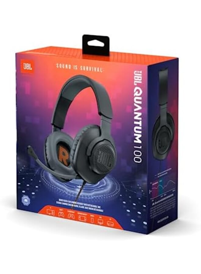 JBL Quantum 100 Wired Over Ear Gaming Headset With A Detachable Voice Focus Boom Mic Quantumsound Signature Lightweight Headband Memory Foam Ear Cushion Pc And Gaming Console Compatible Black - Image 4