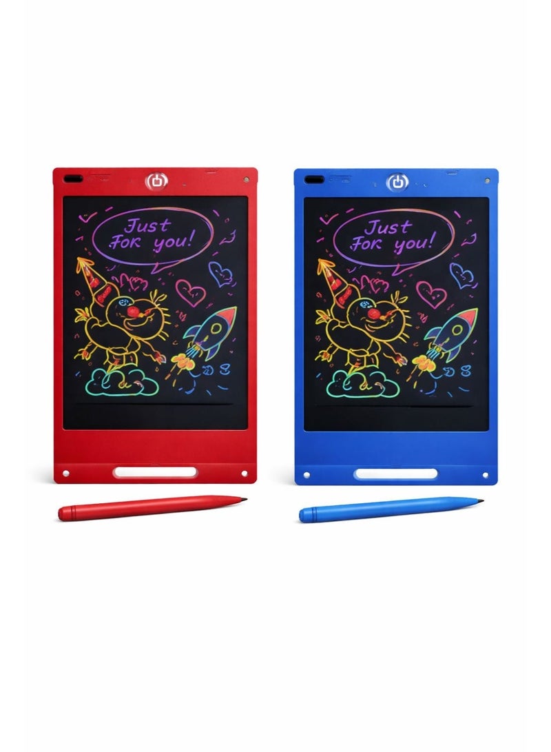 Fikriyah Red & Blue - Pack of 2 |8.5 Inch LCD Writing Tablet | Digital Drawing Pad with Stylus & Erase Button - Image 2