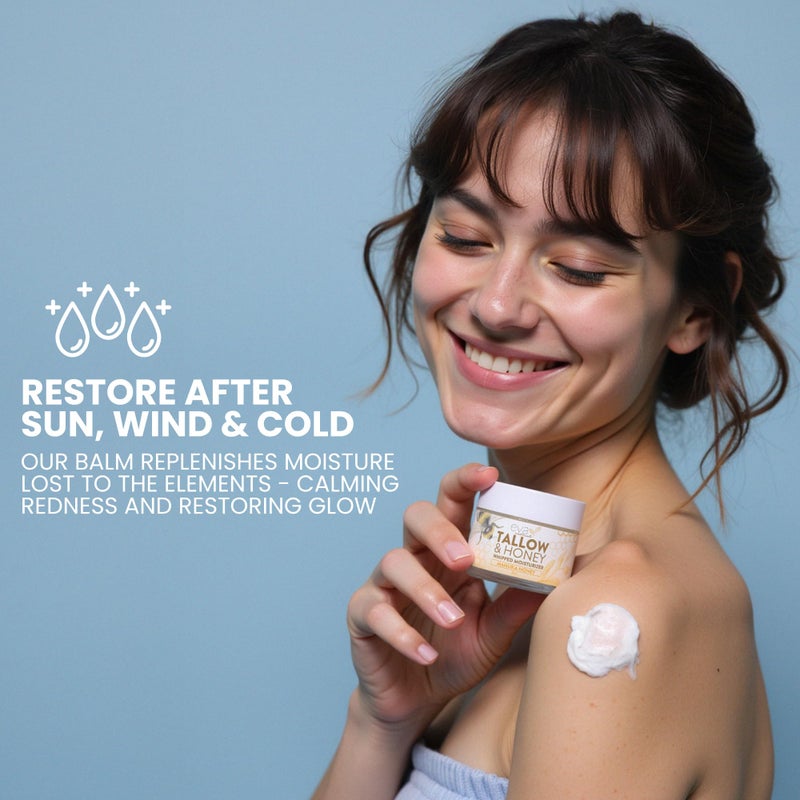 Eva Naturals Whipped Beef Tallow for Skin with Manuka Honey Moisturizer â€“ Balm for Face â€“ Moisturizing Cream for Soft, Smooth Skin - 2oz - Image 3