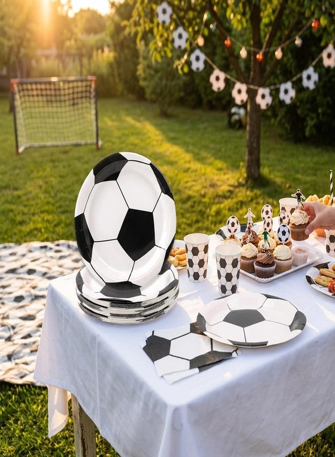 FOIMAS 40pcs Soccer Plates and Napkins Party Decorations, Disposable Soccer Themed Birthday Paper Plates and Napkins Tableware Set Sports Party Supplies for Birthday Baby Shower Game Favors - Image 5