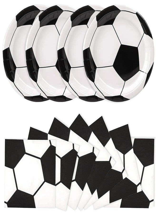 FOIMAS 40pcs Soccer Plates and Napkins Party Decorations, Disposable Soccer Themed Birthday Paper Plates and Napkins Tableware Set Sports Party Supplies for Birthday Baby Shower Game Favors - Image 1
