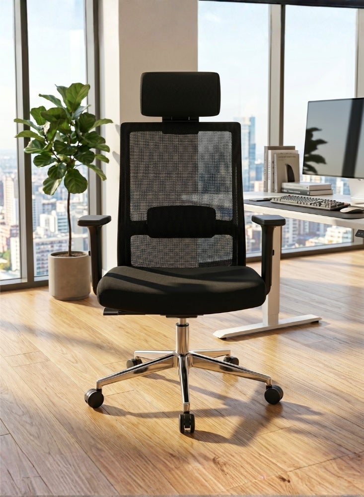 Karnak Model High Back Office Chair, Executive Swivel Chair with Adjustable Headrest, Lumbar Support, Recline Gaming Chair for Home, Office and Study - Image 1