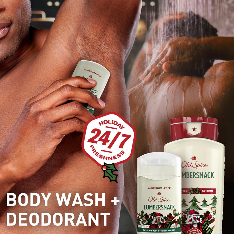 Old Spice Body Wash for Men, Holidudes Holiday Edition, 24/7 Holiday Freshness, Lasting Scent and Rich Lather, Stocking Stuffer, Lumbersnack with Fresh Pine Scent, 16 oz - Image 3