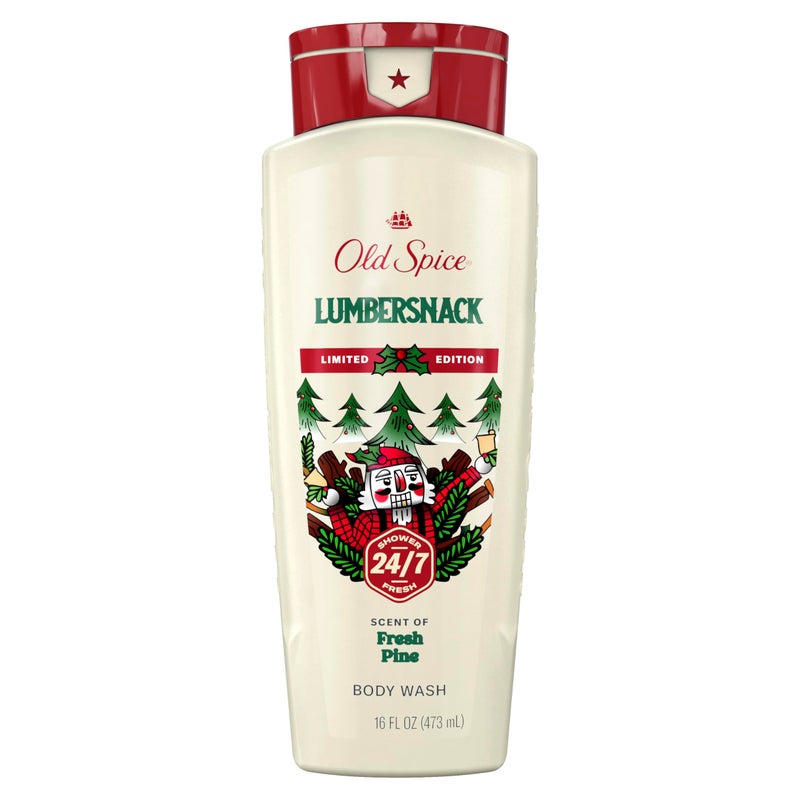 Old Spice Body Wash for Men, Holidudes Holiday Edition, 24/7 Holiday Freshness, Lasting Scent and Rich Lather, Stocking Stuffer, Lumbersnack with Fresh Pine Scent, 16 oz - Image 1