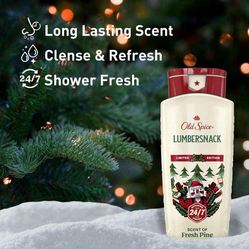 Old Spice Body Wash for Men, Holidudes Holiday Edition, 24/7 Holiday Freshness, Lasting Scent and Rich Lather, Stocking Stuffer, Lumbersnack with Fresh Pine Scent, 16 oz - Image 2