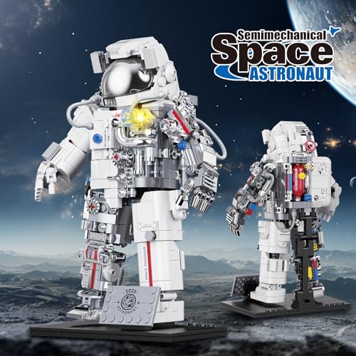HSANHE Space Astronaut Building Set Compatible with Lego Space Model with LED Light fors Adults Gifts for Boys 6+, 907 PCS Cool Collectible Gift Toys for Adults - Image 4
