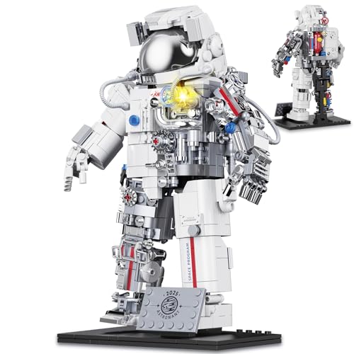 HSANHE Space Astronaut Building Set Compatible with Lego Space Model with LED Light fors Adults Gifts for Boys 6+, 907 PCS Cool Collectible Gift Toys for Adults - Image 1