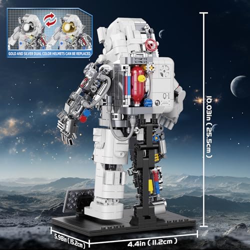 HSANHE Space Astronaut Building Set Compatible with Lego Space Model with LED Light fors Adults Gifts for Boys 6+, 907 PCS Cool Collectible Gift Toys for Adults - Image 5