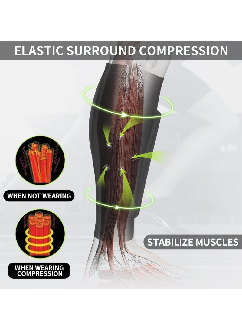PYC 1 Pair Football Shin Guard Sleeves with Foam Padding, Breathable Professional Calf Protective Footless Shin Pads Socks for Sports Soccer Rugby Hockey Kids Boys Girls Adult Men Women - Image 2