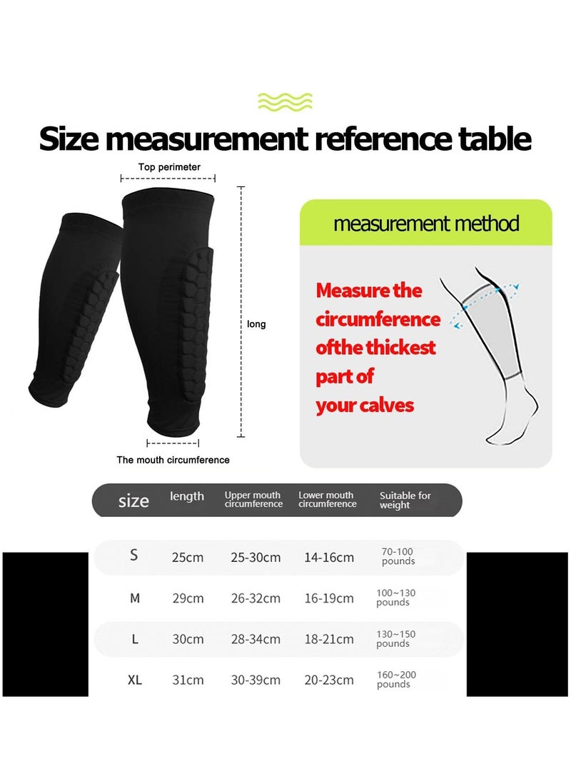 PYC 1 Pair Football Shin Guard Sleeves with Foam Padding, Breathable Professional Calf Protective Footless Shin Pads Socks for Sports Soccer Rugby Hockey Kids Boys Girls Adult Men Women - Image 4
