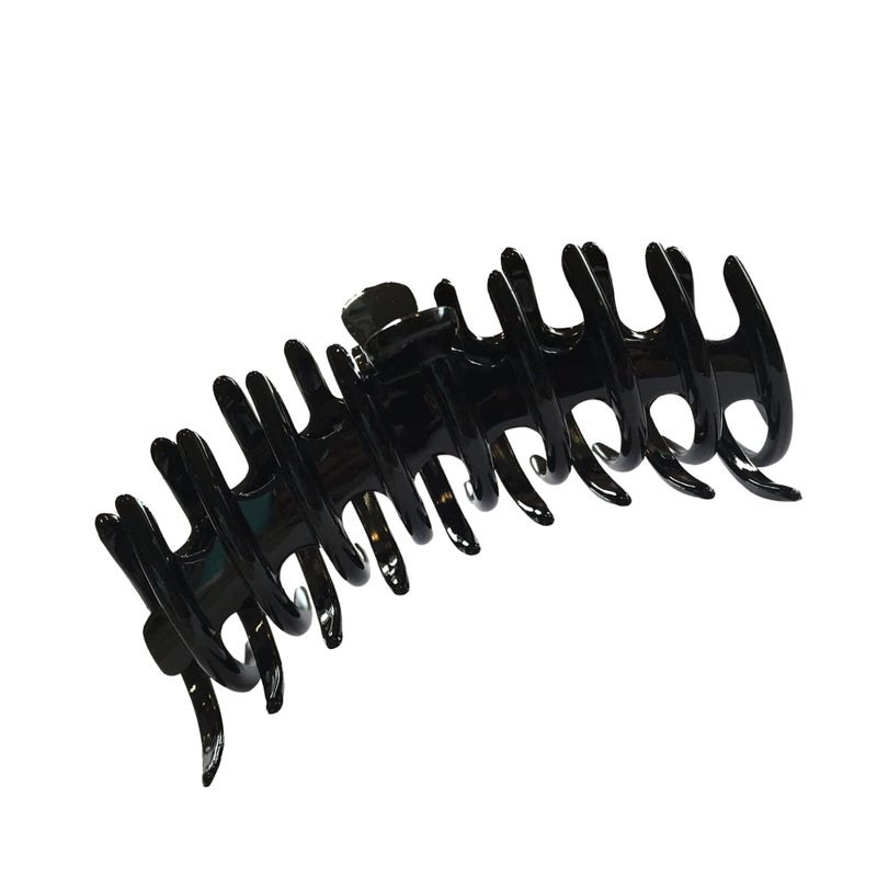 Parcelona French Rake Large 5 Celluloid Acetate Hair Clip No Slip Tight Grip Durable Fashion Hair Styling Women Hair Accessories for Girls Made in France Black