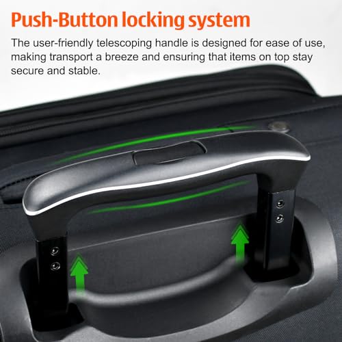 Verdi Softside Expandable Carry-On Luggage with Spinner Wheel USB Port Lightweight (Black, 20-Inch Carry-On) - Image 5