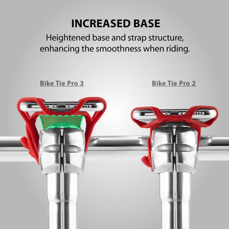 BONE COLLECTION BONE Bike Tie Pro 3, Bike Cell Phone Mount for Stem, Scratch-Free Silicone Holder with Shock-Absorbing Design, Universal Cycling Phone Holder Compatible with Most Smartphones (Gray - Stem) - Image 4