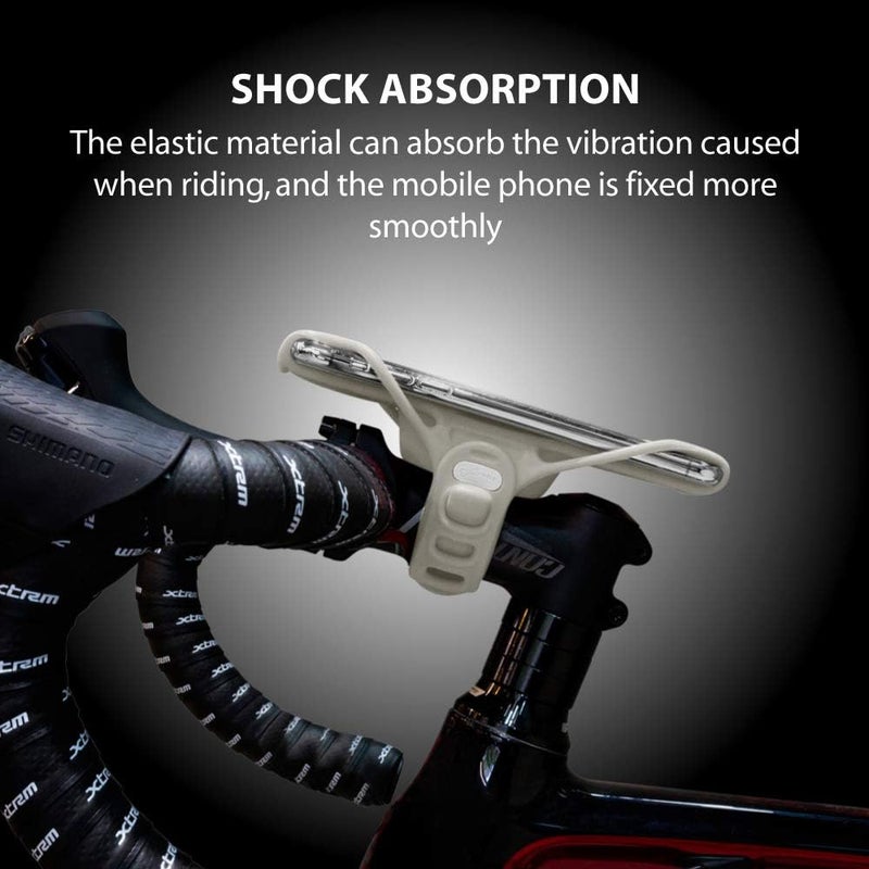 BONE COLLECTION BONE Bike Tie Pro 3, Bike Cell Phone Mount for Stem, Scratch-Free Silicone Holder with Shock-Absorbing Design, Universal Cycling Phone Holder Compatible with Most Smartphones (Gray - Stem) - Image 5