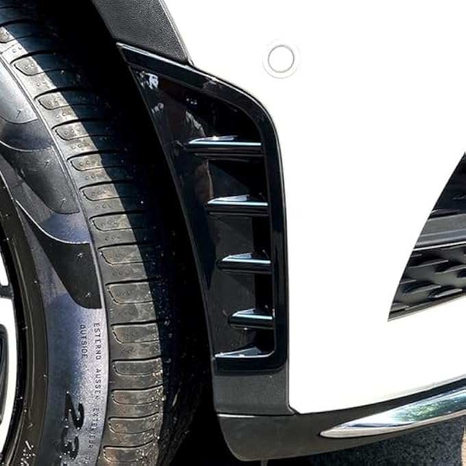 QASULER for Mercedes-Benz, GLC Class X253 C253 2020 2021 2022 GLC260 GLC300 Front Bumper Air Vent Trim Fender Intake Hood Cover Splitter Car Bumper Vent Splitter(Glossy Black) - Image 5