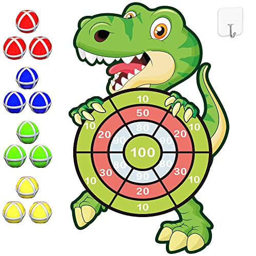HONGID Dinosaur Toys for 312 Year Old Boys30Large Dart Board Kids Toys Age 412Indoor Outdoor Games Dinosaur Birthday Party Supplies Favors DecorationsStocking Stuffers for Kids - Image 1