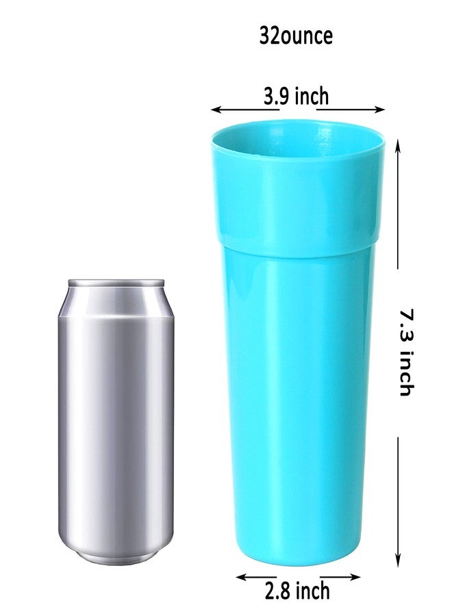 Youngever 9 Pack Plastic Tumblers, Unbreakable Drinking Glasses, Plastic Cups in 9 Assorted Colors, Reusable | Stackable | NO BPA | Top-rack Dishwasher Safe (32 Ounce) - Image 2