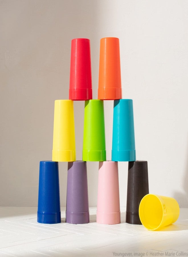 Youngever 9 Pack Plastic Tumblers, Unbreakable Drinking Glasses, Plastic Cups in 9 Assorted Colors, Reusable | Stackable | NO BPA | Top-rack Dishwasher Safe (32 Ounce) - Image 3