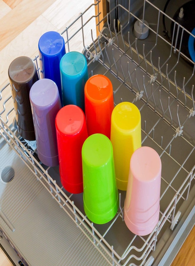 Youngever 9 Pack Plastic Tumblers, Unbreakable Drinking Glasses, Plastic Cups in 9 Assorted Colors, Reusable | Stackable | NO BPA | Top-rack Dishwasher Safe (32 Ounce) - Image 4