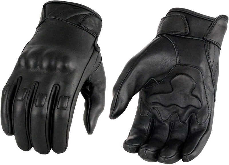 Milwaukee Leather MG7501 Men's Black Leather i-Touch Screen Compatible Gel Palm Motorcycle Gloves with Protective Knuckle - Image 1