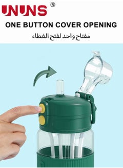 UNUNS Sports Water Bottle,20oz Large,Fast Flow,Flip Top Leak Proof Lid And Time Marker,Non-Toxic BPA Free,Double Opening Mode,Water Bottle With Stirrer  - Image 4