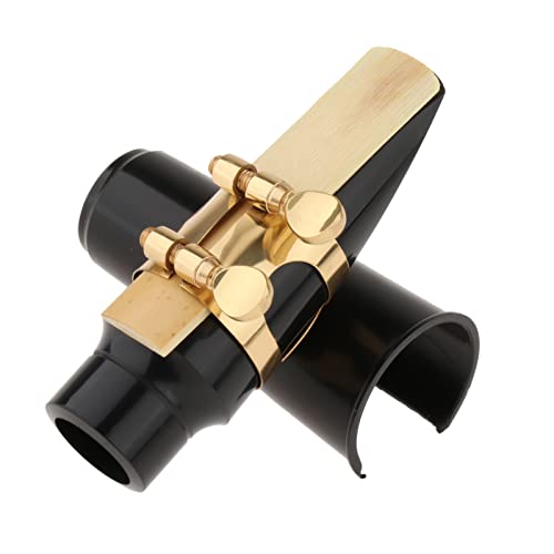 YUNNLEZT Alto Saxophones Mouthpieces Kit with Metal Ligature, Saxophone Strength 2.5 One Reed, Cushions and Plastic Cap, Black, - Image 1