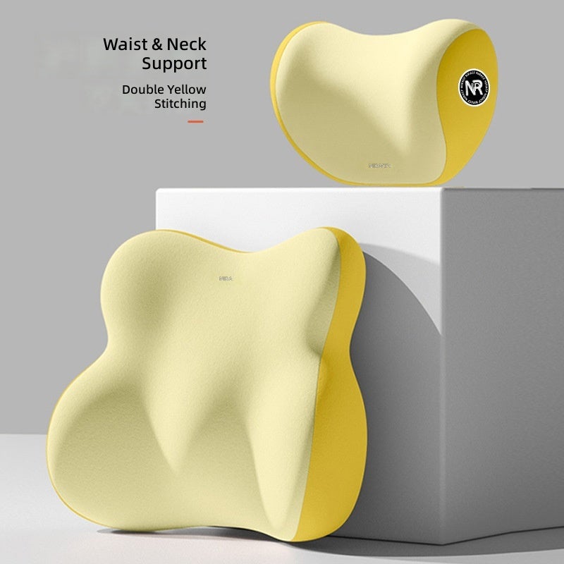 Yellow Mix Headrest + Lumbar Support (W  Comfort)