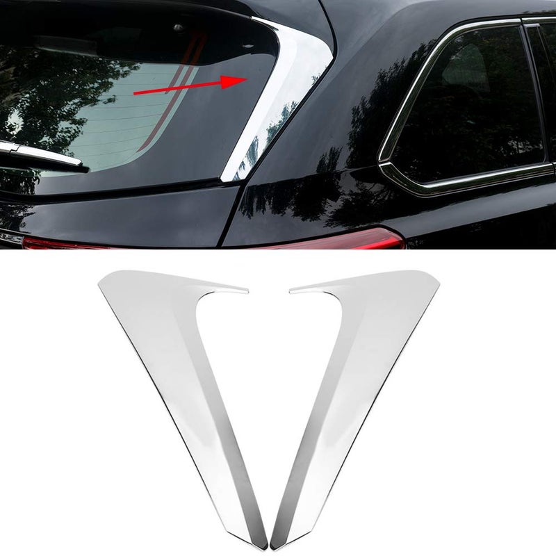 Senzeal ABS Chrome Rear Window Side Spoiler Wing Trim Cover for Toyota Highlander 2014 2015 2016 2017 2018 2019
